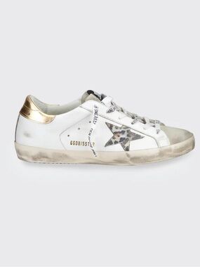 NWT Golden Goose Superstar Lwo-Star Leather Low-Top Sneakers Leopard Star Sz 38